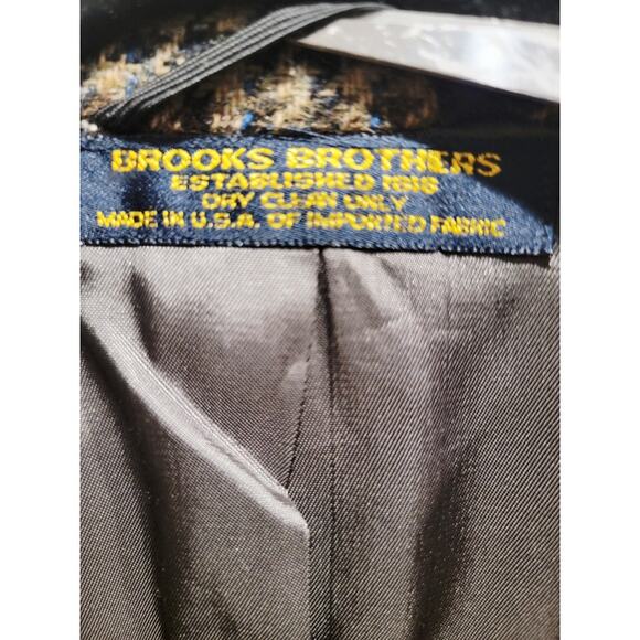 Brooks Brothers Plaid Blazer Brown Check Sportcoat Men's Sz 46 Long Brown - Picture 12 of 13